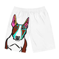MR. Bull Terrier Swim Shorts — Colorful Pop Art Dog Board Shorts