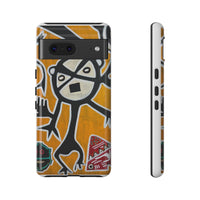 Abstract TAINO  Tribal Art Phone Case – Bold Orange Graphic Protective Cover