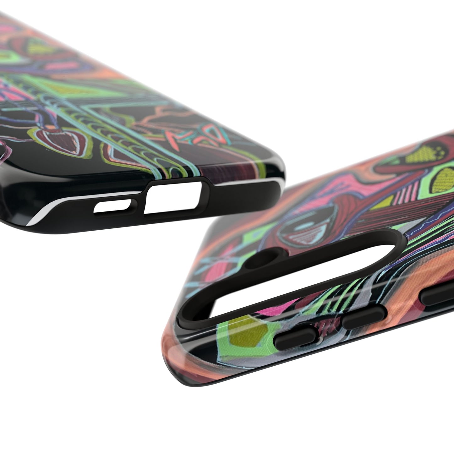 HEART ATTACK Abstract Neon Face Tough Phone Case – Vibrant Art Phone Cover