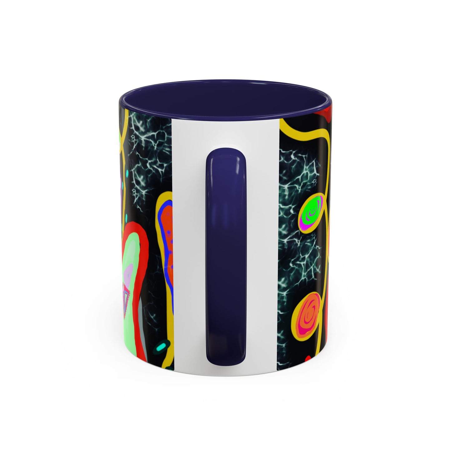 CRAZY2.0  Accent Mug — Colorful Neon Skull Abstract Coffee Cup