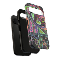 HEART ATTACK Abstract Neon Face Tough Phone Case – Vibrant Art Phone Cover