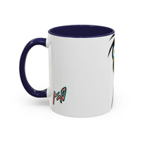 Colorful Tribal Mask Coffee Mug — Vibrant Skull Art Accent Mug (11/15oz)