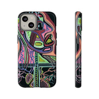 HEART ATTACK Abstract Neon Face Tough Phone Case – Vibrant Art Phone Cover