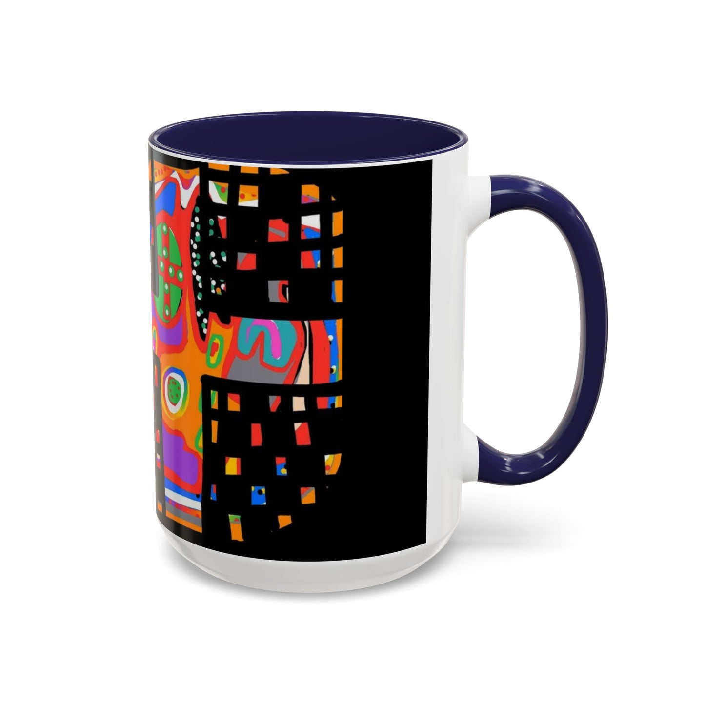 Coffee Mug — Colorful Abstract Cross Accent Ceramic Mug (11/15 oz)