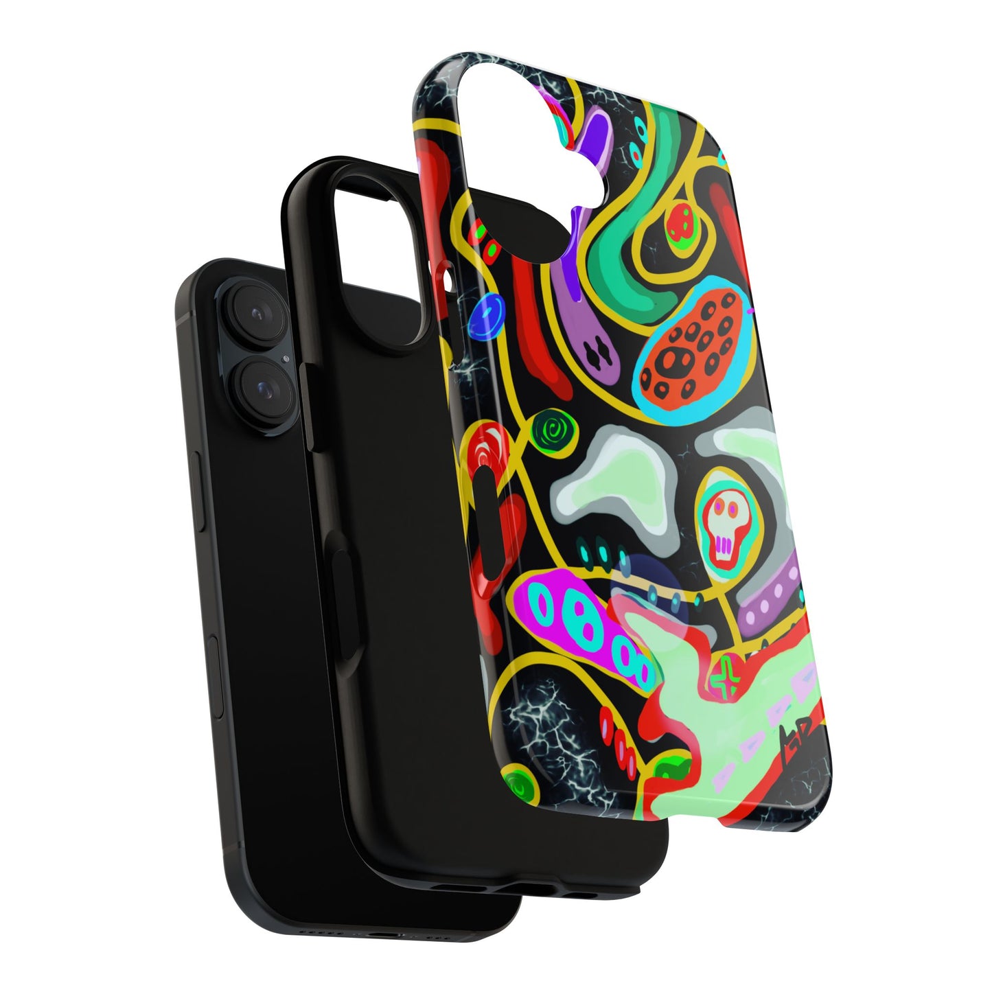 CRAZY4  Abstract Neon Skull Phone Case — Colorful Psychedelic Protective Cover