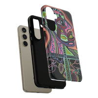 HEART ATTACK Abstract Neon Face Tough Phone Case – Vibrant Art Phone Cover