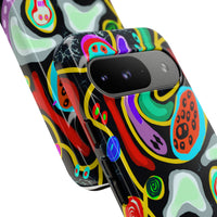 CRAZY4  Abstract Neon Skull Phone Case — Colorful Psychedelic Protective Cover