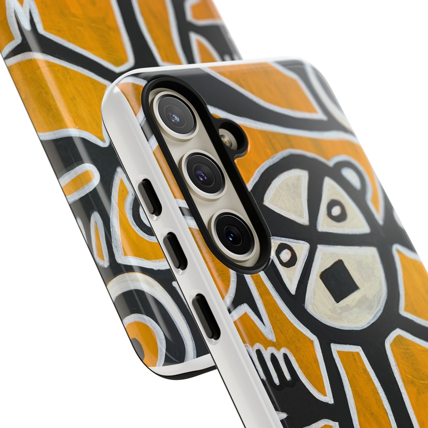 Abstract TAINO  Tribal Art Phone Case – Bold Orange Graphic Protective Cover