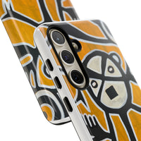 Abstract TAINO  Tribal Art Phone Case – Bold Orange Graphic Protective Cover