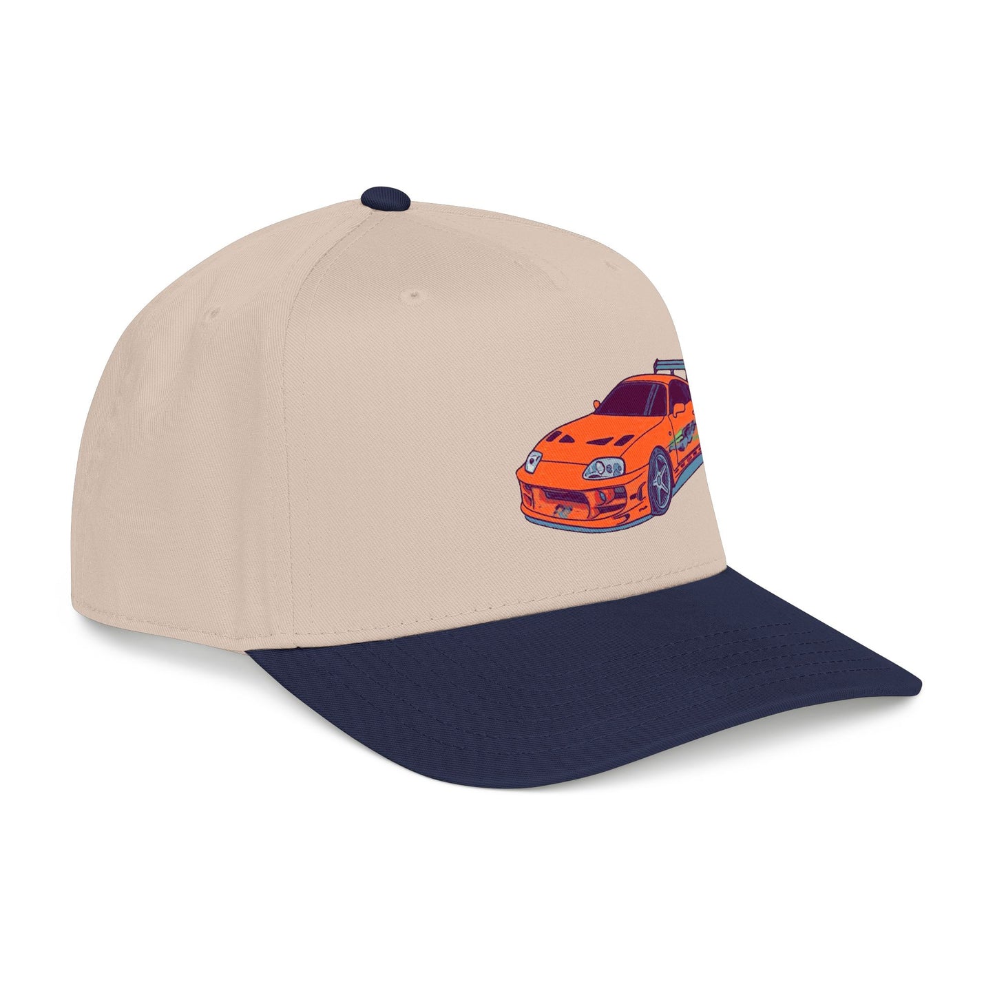 2JZ.  Retro Orange Sports Car Baseball Cap — Vintage JDM Supra Snapback