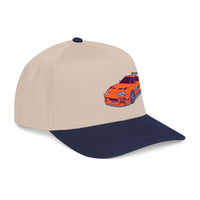 2JZ.  Retro Orange Sports Car Baseball Cap — Vintage JDM Supra Snapback