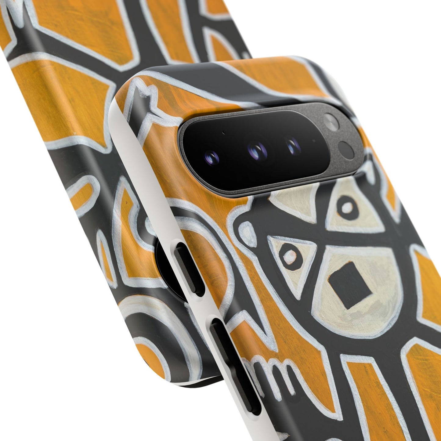 Abstract TAINO  Tribal Art Phone Case – Bold Orange Graphic Protective Cover