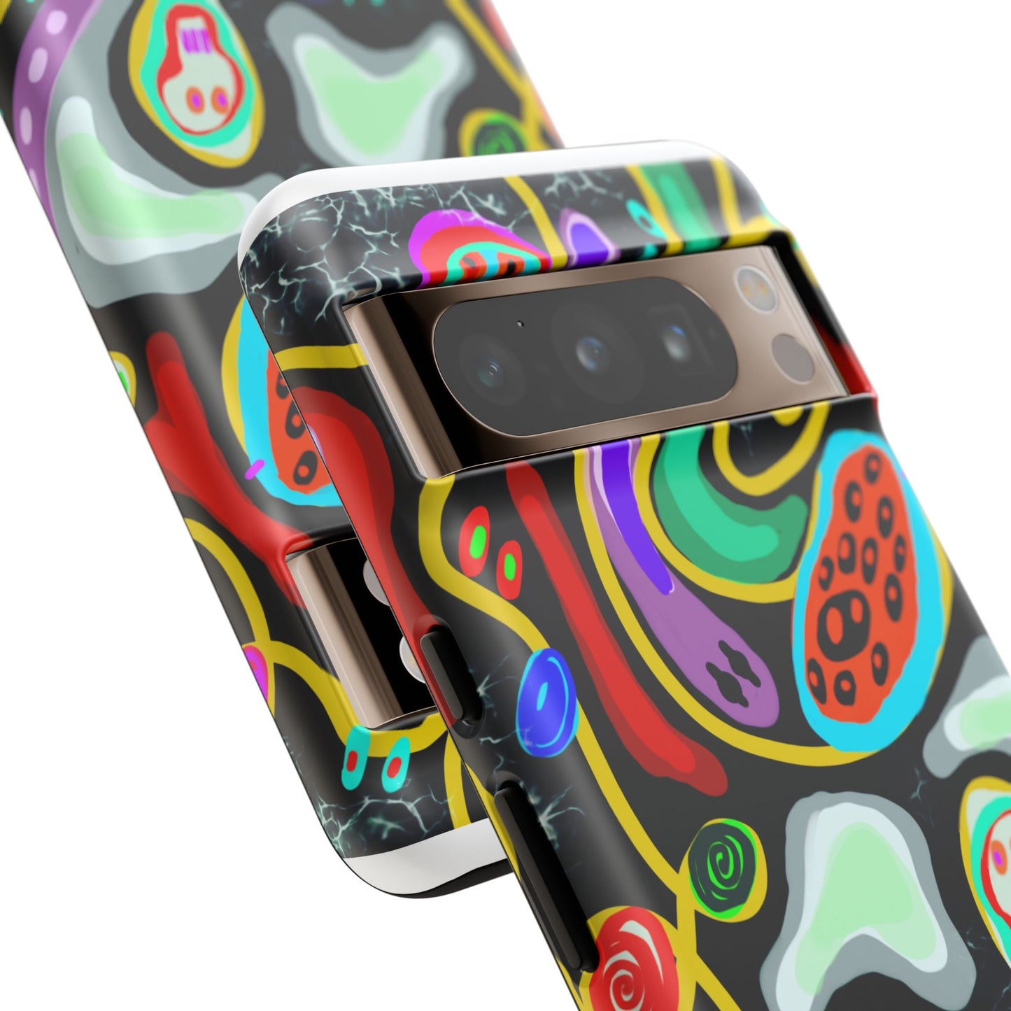 CRAZY4  Abstract Neon Skull Phone Case — Colorful Psychedelic Protective Cover