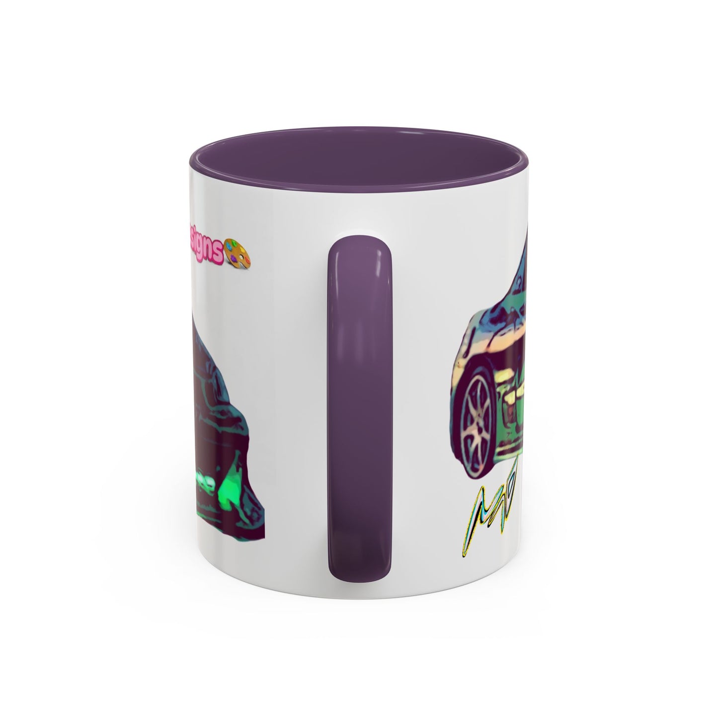 Coffee Mug —ECLIPSE  Neon Sports Car Design with "MovinchiArtDesigns" Logo