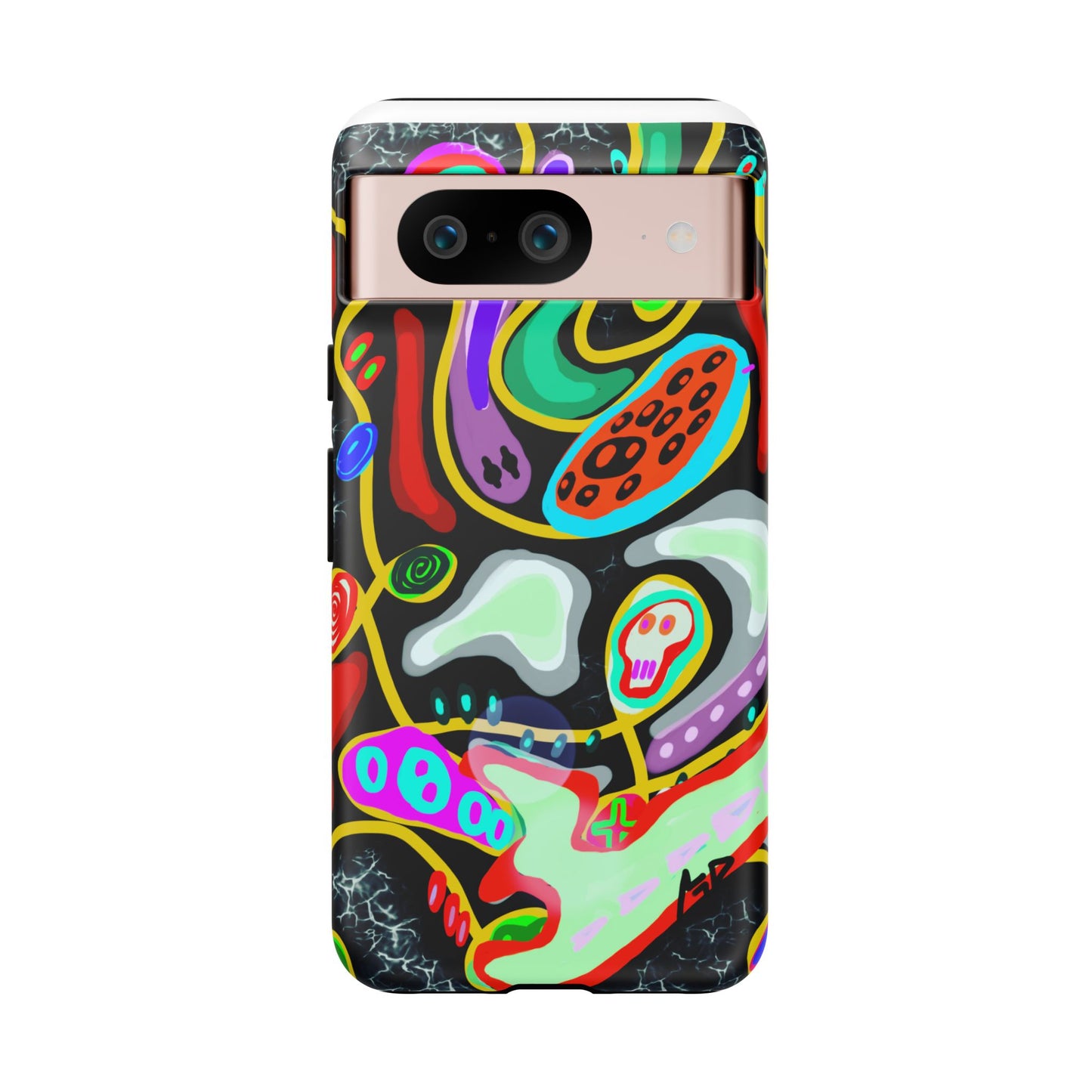 CRAZY4  Abstract Neon Skull Phone Case — Colorful Psychedelic Protective Cover