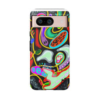 CRAZY4  Abstract Neon Skull Phone Case — Colorful Psychedelic Protective Cover