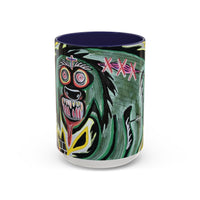 CHUPACABRAS.  Green Monster Art Coffee Mug — Spooky Neon Creature Accent Mug (11/15oz)