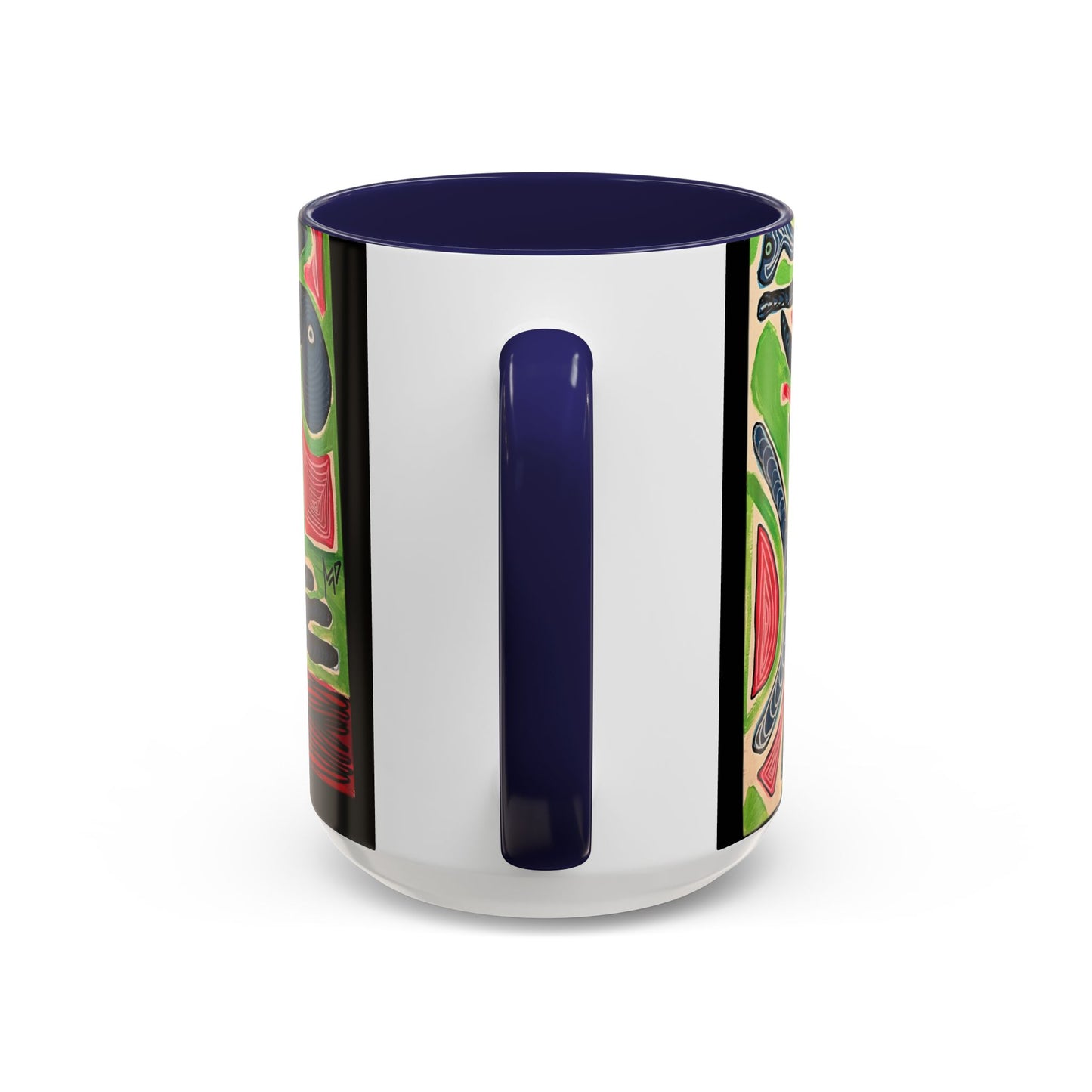 AFTER LIFE.  Abstract Tribal Art Coffee Mug — Colorful Surreal Accent Mug