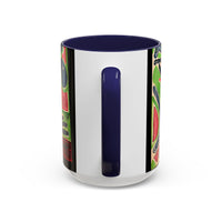 AFTER LIFE.  Abstract Tribal Art Coffee Mug — Colorful Surreal Accent Mug