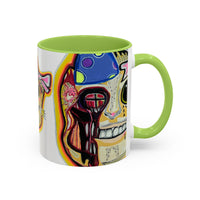POOKIES BEAR Cat Skull Accent Coffee Mug — Day of the Dead Gothic Cat Design