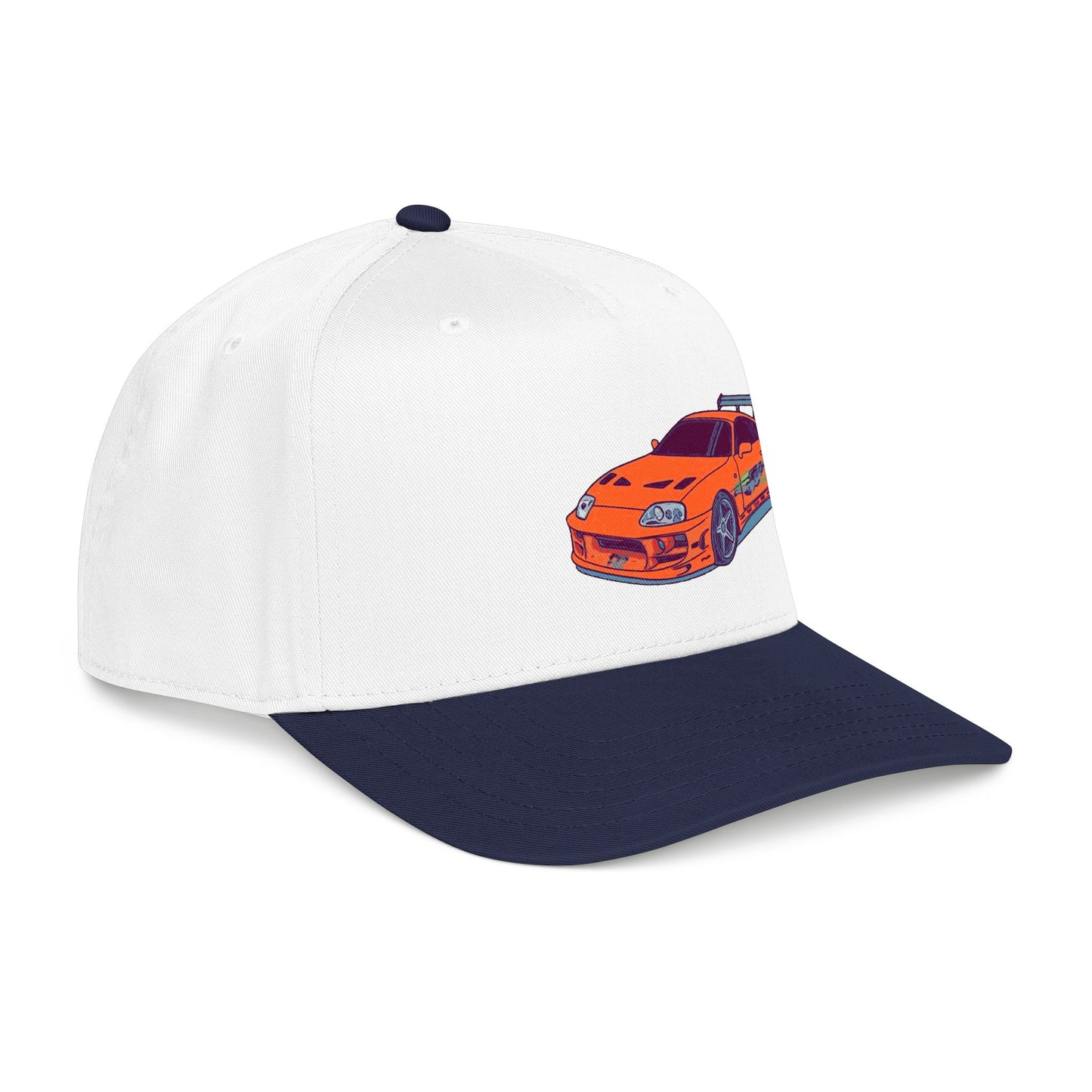2JZ.  Retro Orange Sports Car Baseball Cap — Vintage JDM Supra Snapback