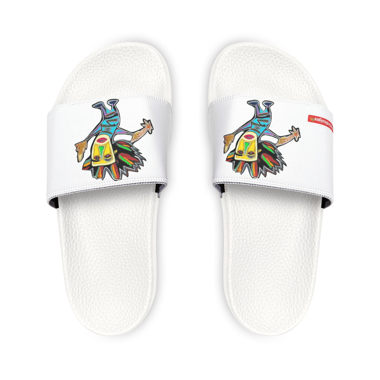 THE REBEL  Men's Graphic Slide Sandals — Removable Strap Colorful Mascot Design
