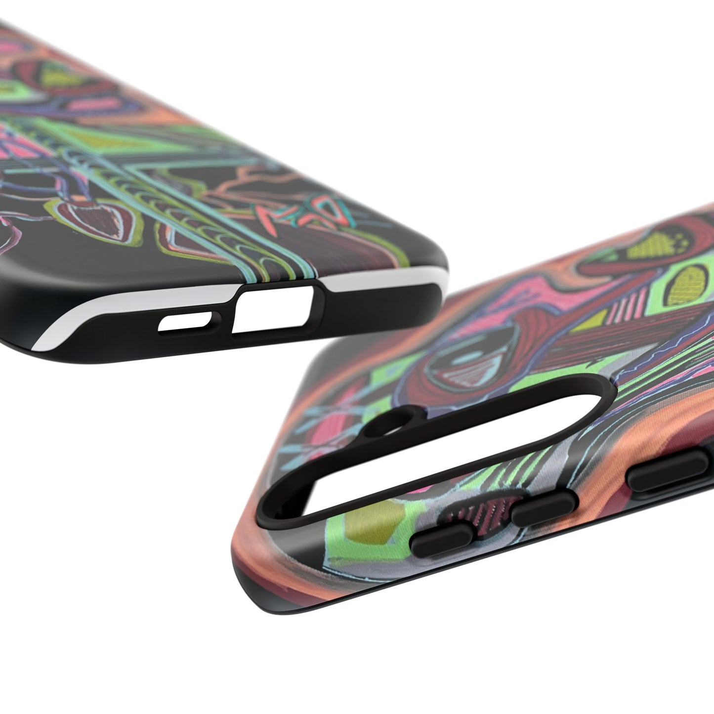 HEART ATTACK Abstract Neon Face Tough Phone Case – Vibrant Art Phone Cover