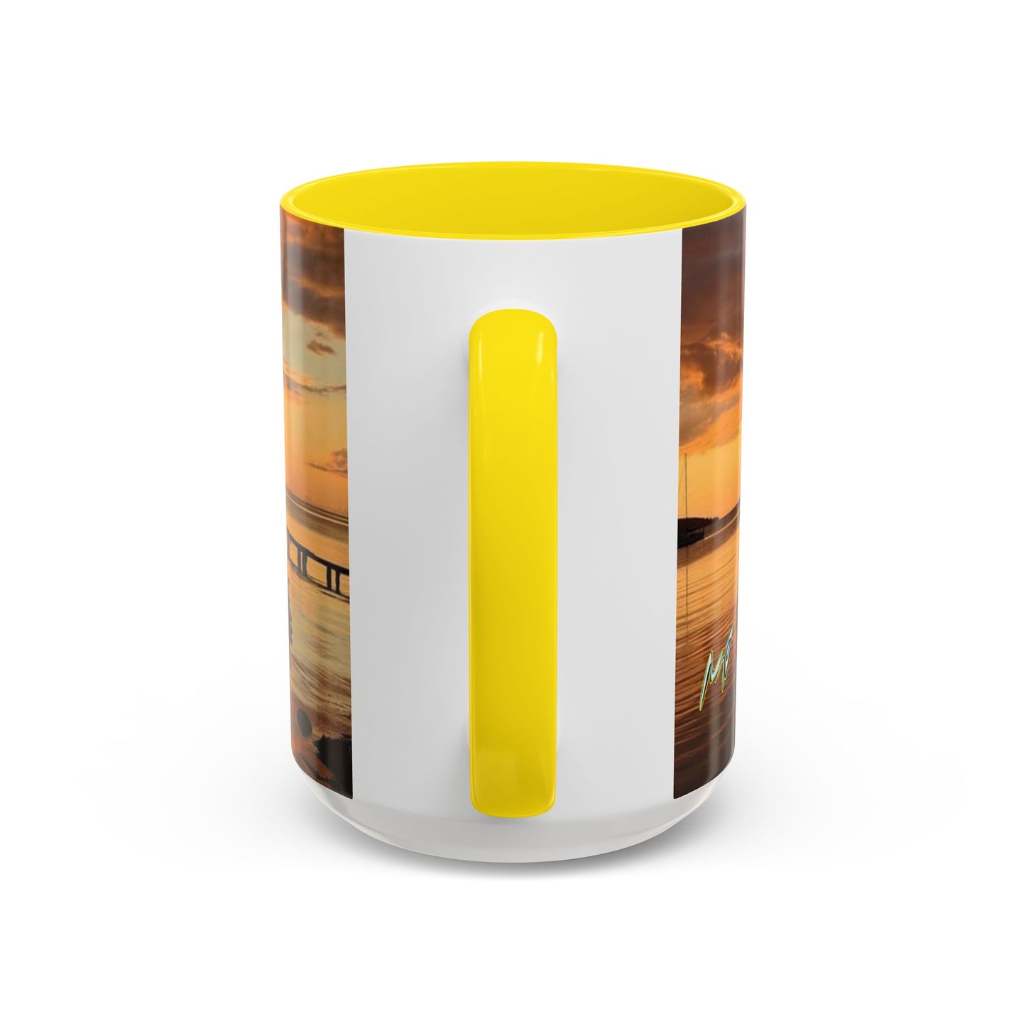 Sunset Harbor Coffee Mug — Golden Beach Sunrise Accent Mug (11/15oz)