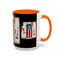 Puerto Rico Flag Door Accent Coffee Mug — Vintage Rustic Boricua Pride (11/15oz)