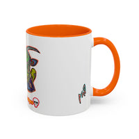 Colorful RYDER.   Abstract Jester Accent Coffee Mug — MovinchiArtDesigns