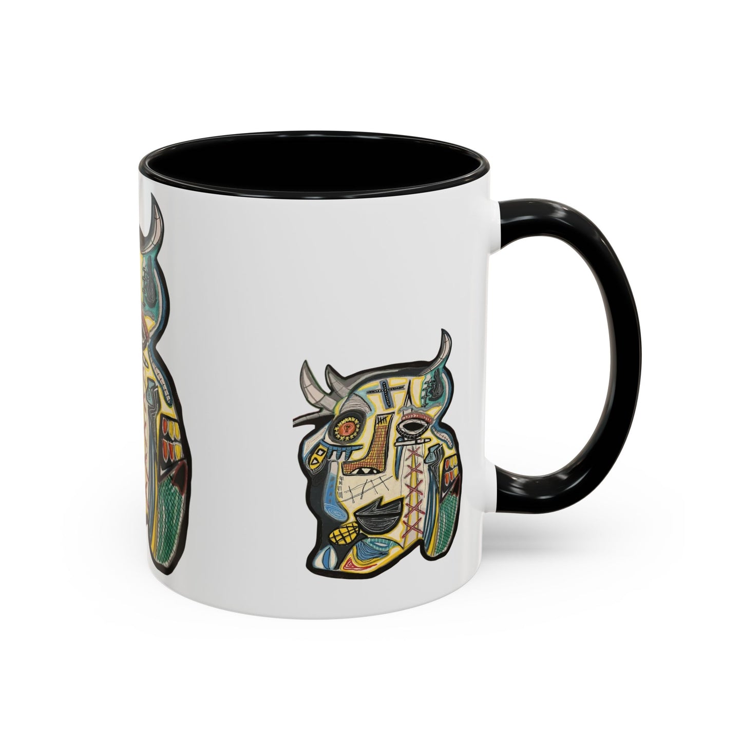 Abstract MOVINCHI Art Coffee Mug — Colorful Cubist Ceramic Accent Mug