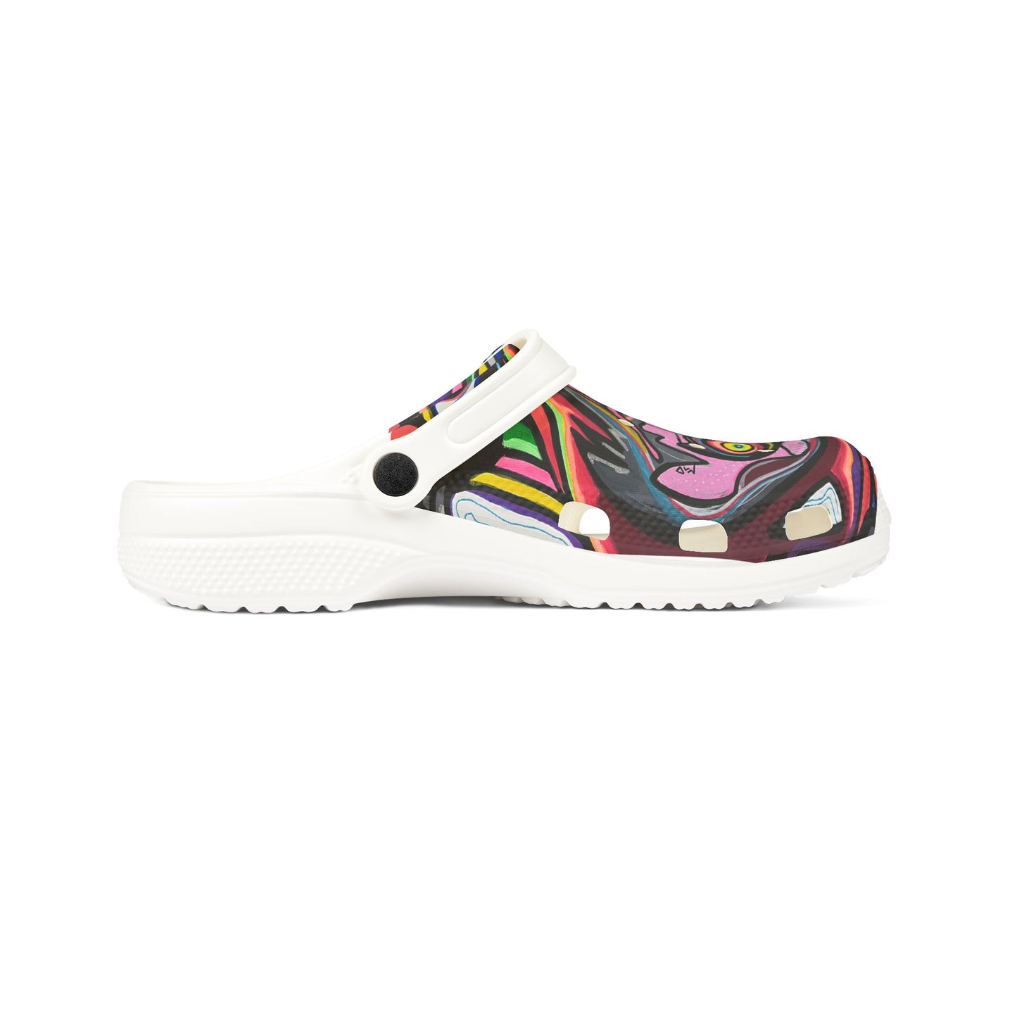 Colorful Abstract CRAZY   Foam Clogs — Vibrant All-Over-Print Slip-On Shoes