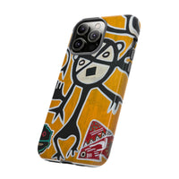 Abstract TAINO  Tribal Art Phone Case – Bold Orange Graphic Protective Cover