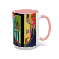 SAN SEBASTIAN.  Colorful Street Scene Accent Coffee Mug — Vibrant Urban Art Ceramic Mug (11/15oz)
