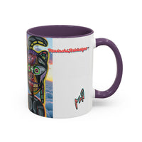 Surreal VINCENT Tribal Warrior Accent Coffee Mug — Colorful Skull Art 11/15oz