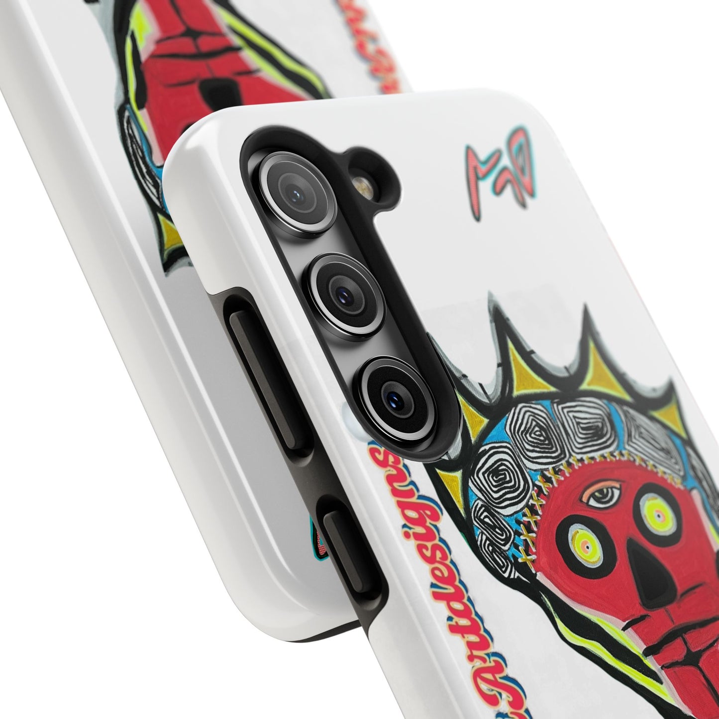 Artistic Crown KING GRAY  Skull Tough Phone Case — Colorful Abstract Guardian Design