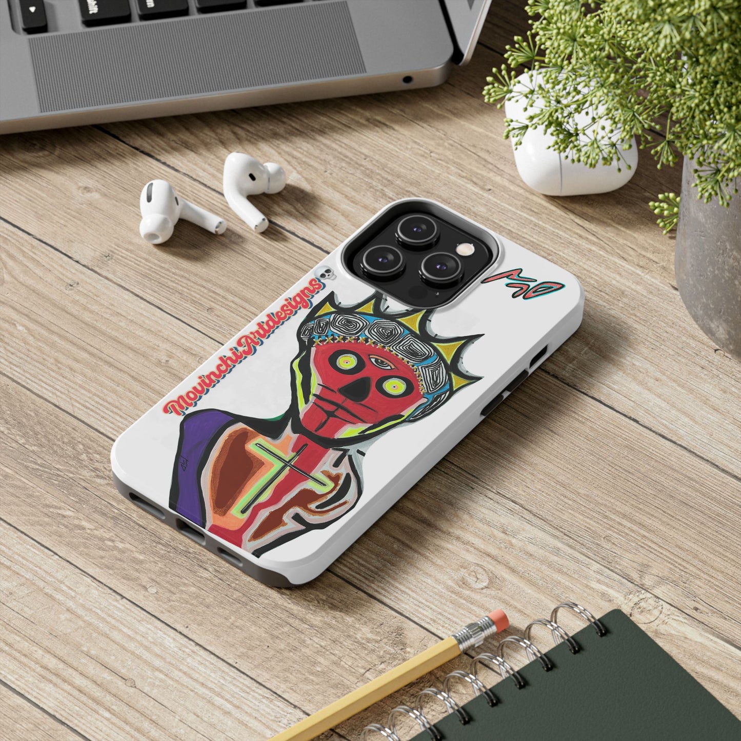 Artistic Crown KING GRAY  Skull Tough Phone Case — Colorful Abstract Guardian Design
