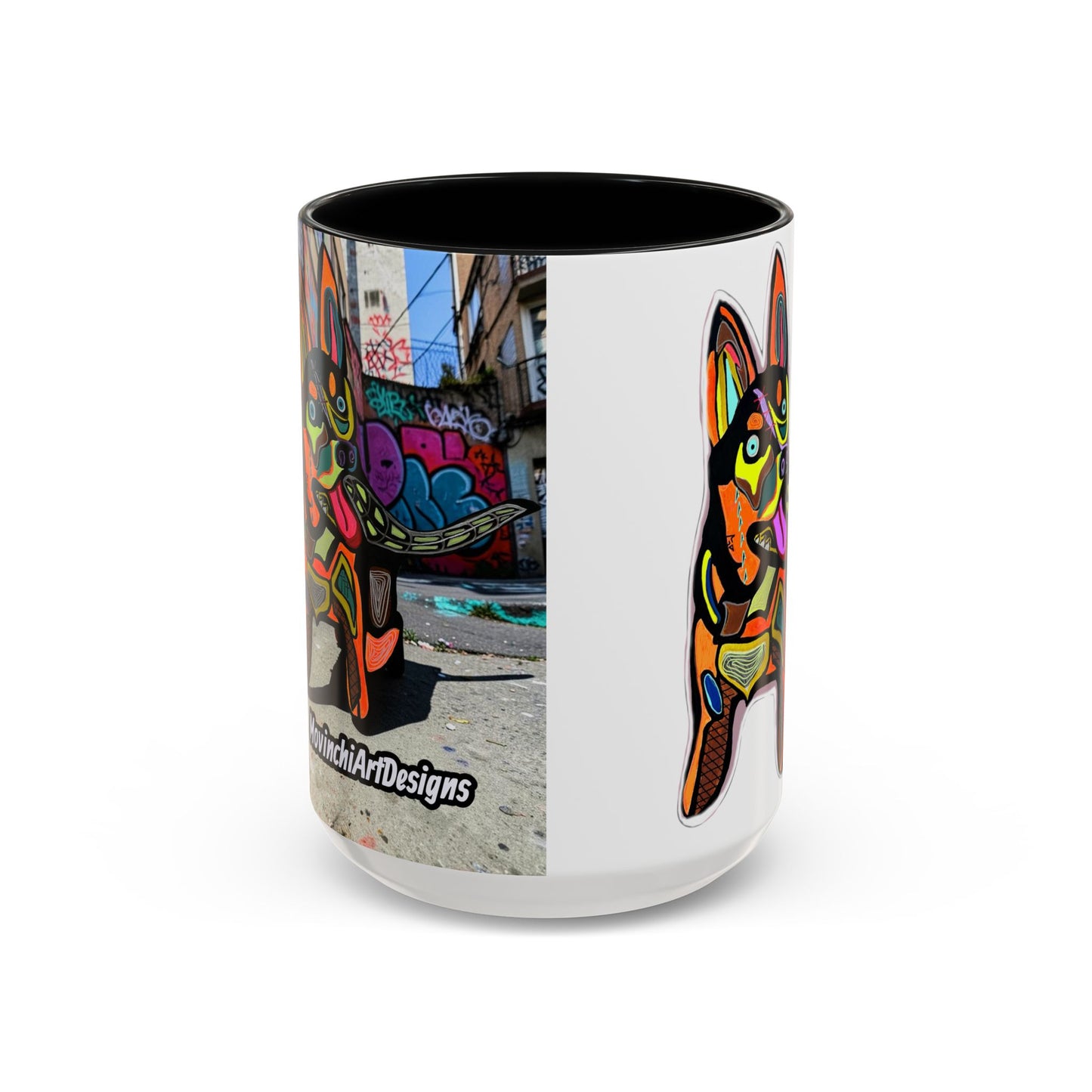 Colorful Pop Art Dog Accent Coffee Mug — Vibrant French Bulldog Design (11/15 oz)