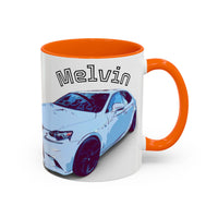 MELVIN.  Personalized Car Coffee Mug — 'Melvin' Sports Car Accent Mug (11/15oz)