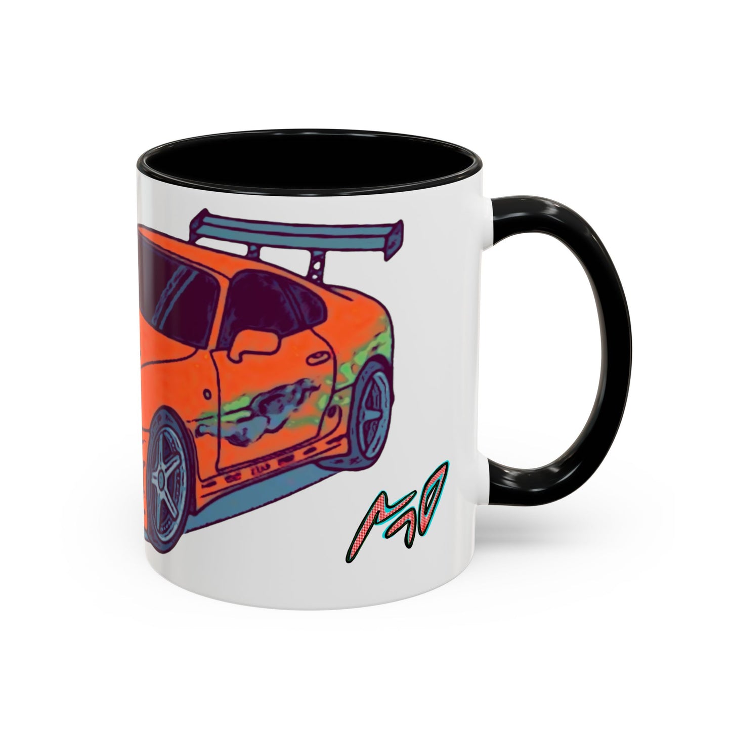 Racing Supra Accent Coffee Mug (11/15oz) — Orange Drift Car Design