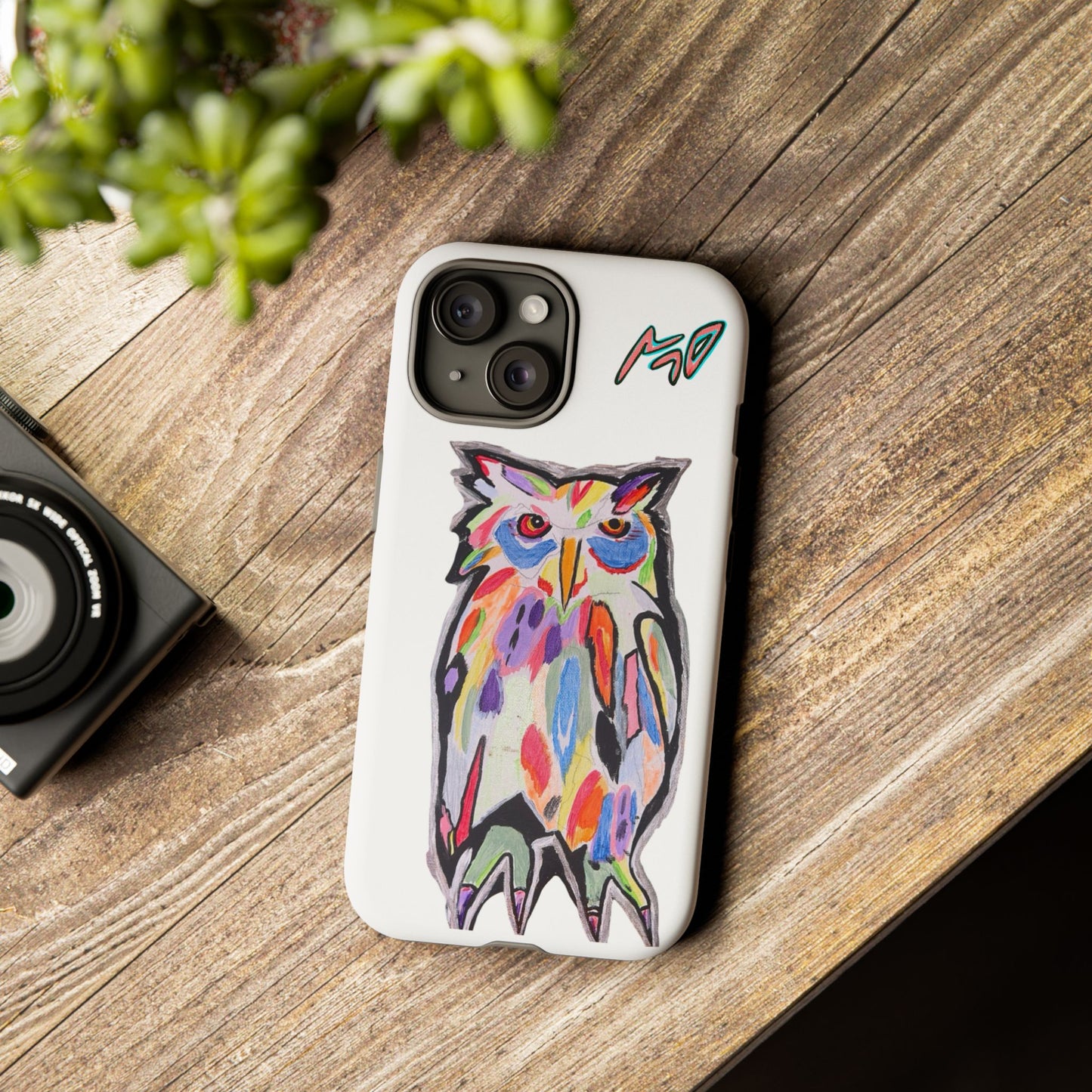 Colorful Owl Phone Case — Artistic Owl Illustration Tough Case