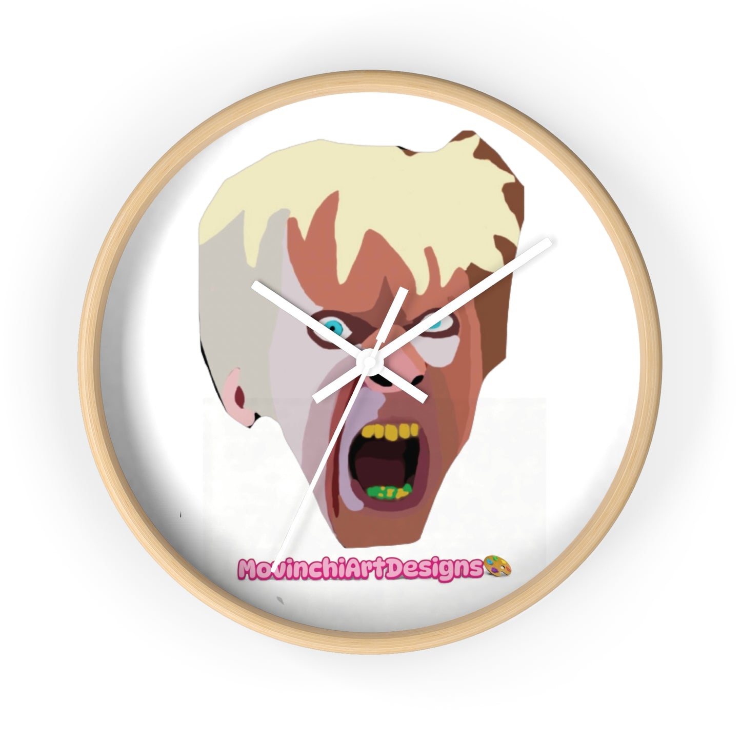 KAREN.  Screaming Face Wall Clock — Bold Pop Art Horror Home Decor