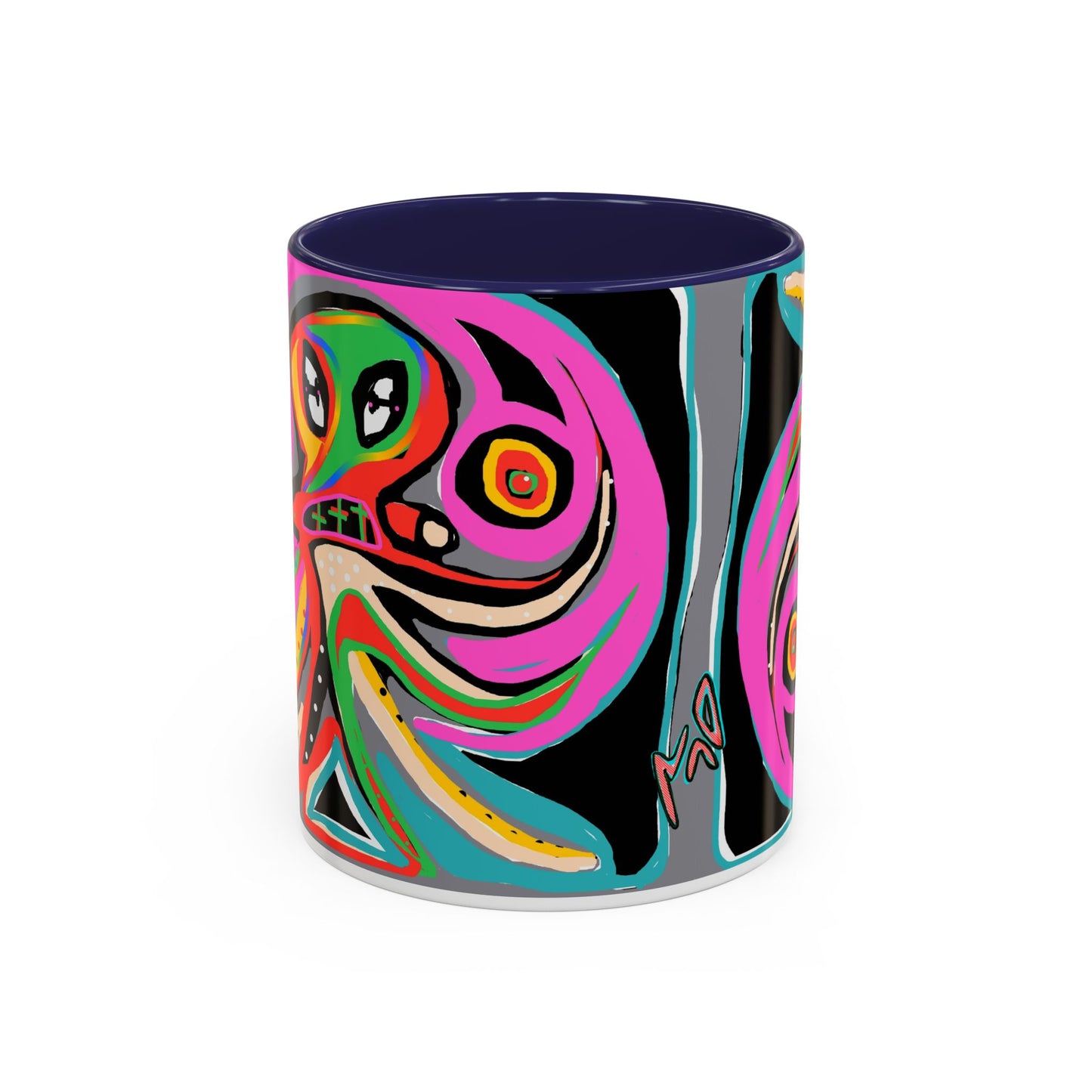 Abstract Neon octopussy Coffee Mug — Colorful Pop Art Accent Mug (11/15oz)
