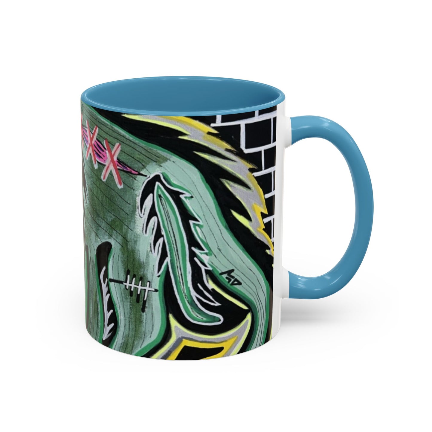 CHUPACABRAS.  Green Monster Art Coffee Mug — Spooky Neon Creature Accent Mug (11/15oz)