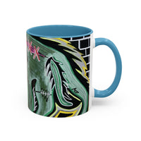 CHUPACABRAS.  Green Monster Art Coffee Mug — Spooky Neon Creature Accent Mug (11/15oz)