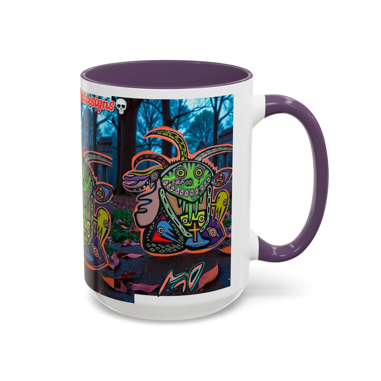 RYDER4.0  Psychedelic Forest Accent Coffee Mug – Colorful Trippy Creature Design (11/15oz)