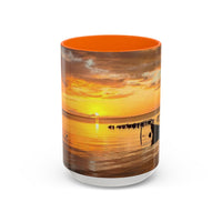 Sunset Harbor Coffee Mug — Golden Beach Sunrise Accent Mug (11/15oz)