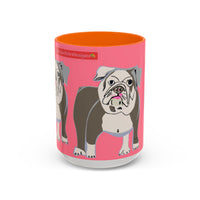 Bulldog Accent Coffee Mug — Cute Pink Dog Lover Mug (11/15oz)