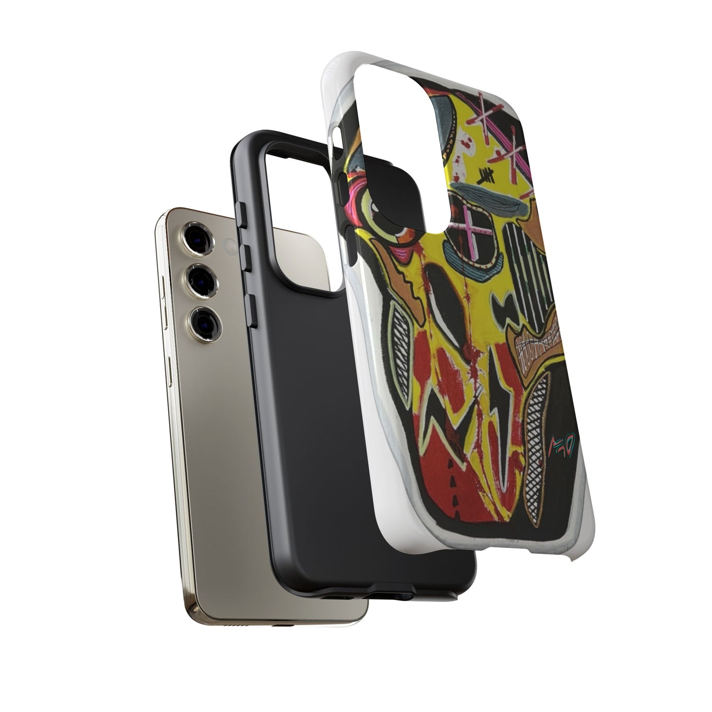 VINCENT.  Skull Riot Phone Case – Colorful Abstract Horror Art Protective Cover