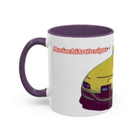 RX7  Coffee Mug — Yellow Sports Car Illustration Accent Mug
